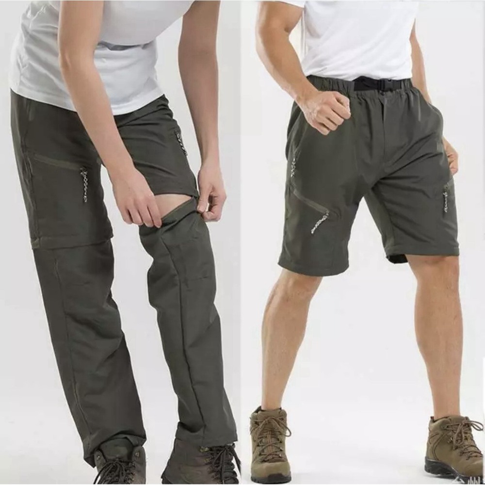 Hi-Tec Hiking Fishing 2 In 1 Convertible  Zip Off Legs Waterproof Pants Shorts L